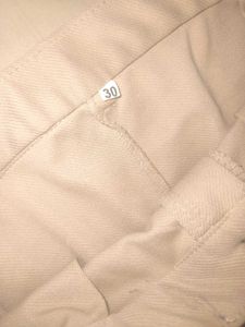 Beige High-Waist Cargo Pants