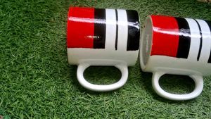 Striped Ceramic Mug Set 2