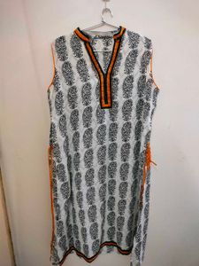 Printed White Kurta (Size M To L)