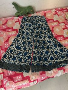 Blue & White Patterned Palazzo Pants