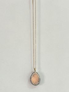 Peach Druzy Pendant Necklace
