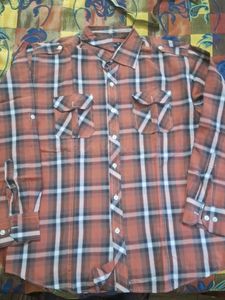 Full Stylish Shirt 44 Size Brown Check