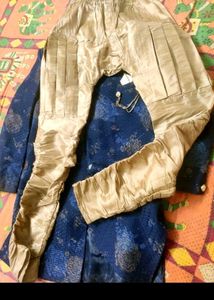 Men Royal Blue Sherwani With Churidar
