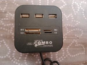 USB Hub usb2.0 480Mbps Card Reader 3 Port Combo US