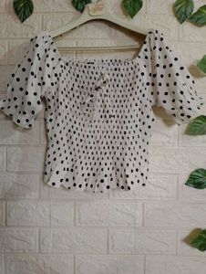 💥Polka Dot Puff Sleeve Top