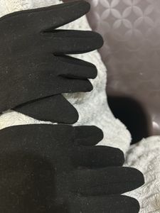 Fuzzy Black Wrist Warmers