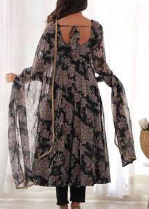 Black &amp; Pink Anarkali Kurta Set