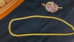 Glod Plated Thick Necklace With Pendant