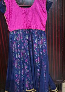 Floral Pink &amp; Blue Girls Dress