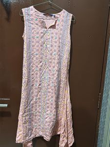 Pink Floral Print Kurta Dress