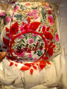 Red Embroidered Palazzo Set