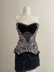 Zebra Print Strapless Top