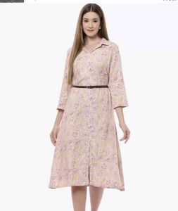 Rangriti Women Grey Floral Midi Dress
