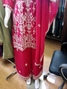 Party Wear Kurti Plazzo Dupatta Set