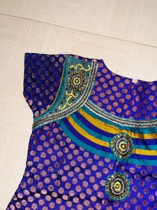 Blue &amp; Gold Salwar Kameez Set