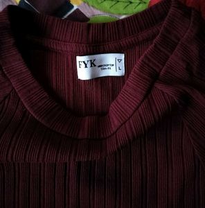 Burgundy Ribbed Crop Top