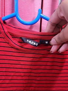 Striped Red Crop Top