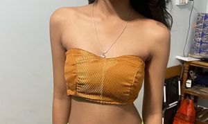 Gold Strapless Top