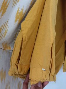 Yellow Cotton Kurti Set