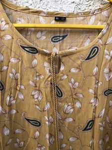 Floral Print Flared Rayon Kurta