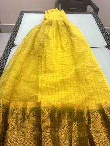 Yellow Checks Full Length Frock