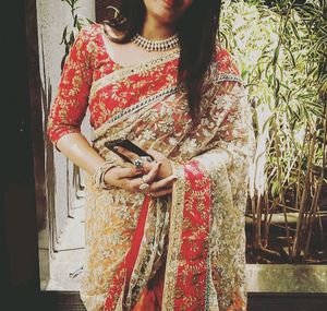 Boutique Piece Heavy Designer Saree with Pure Fabric .