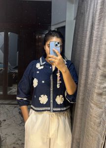 Zara Embroidered Crop Top