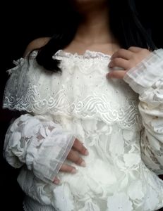 Off White Cute Korean Top