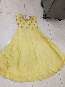 Yellow Embroidered Anarkali Dress
