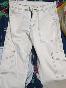 White Cargo Jeans