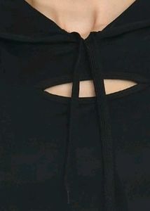 Black Cut-Out Hoodie