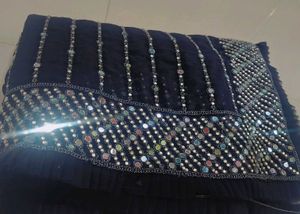 Elegant mirror work black saree