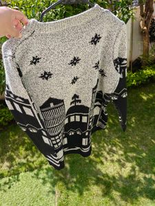 Unique Graphic Knit Sweater