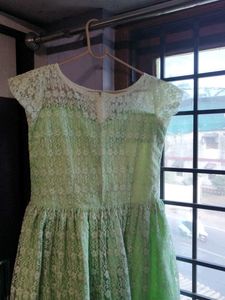 Green Lace Skater Dress