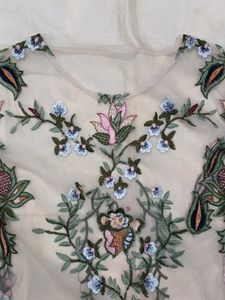 Floral Embroidered Sheer Top