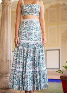 Floral Crop Top & Maxi Skirt Set