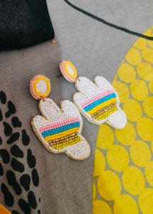 Statement Beaded Cactus Earrings