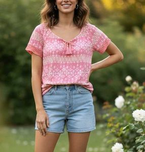 Pink Patterned Top
