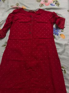 Red Printed Kurta