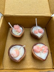 box of 4 flower decorated Diya