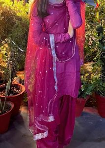 Embroidered Salwar Suit Set with Dupatta