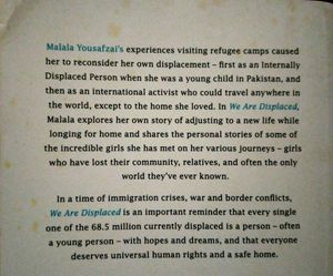 We Are Displaced By Malala Yousafzai
