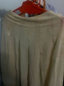 white calf length skirt