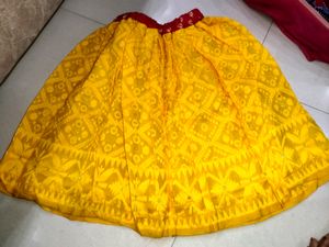 Hand-painted Lehenga Choli of Dhakai Jaamdani