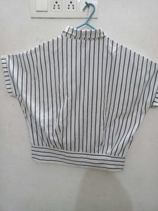 Combo Of 2 Striped Button-Up &amp; Aline Floral Top