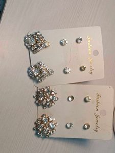 Sparkling Rhinestone Earring Set