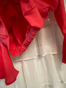 Sfront knot cropped pink with bell sleeves shirt