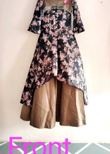 Floral Print Layered Gown