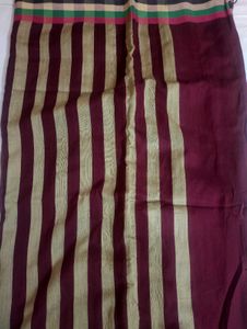 Striped Cotton Saree with Blouse 💗