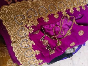 Purple 💜 Heavy Saree With Blouse